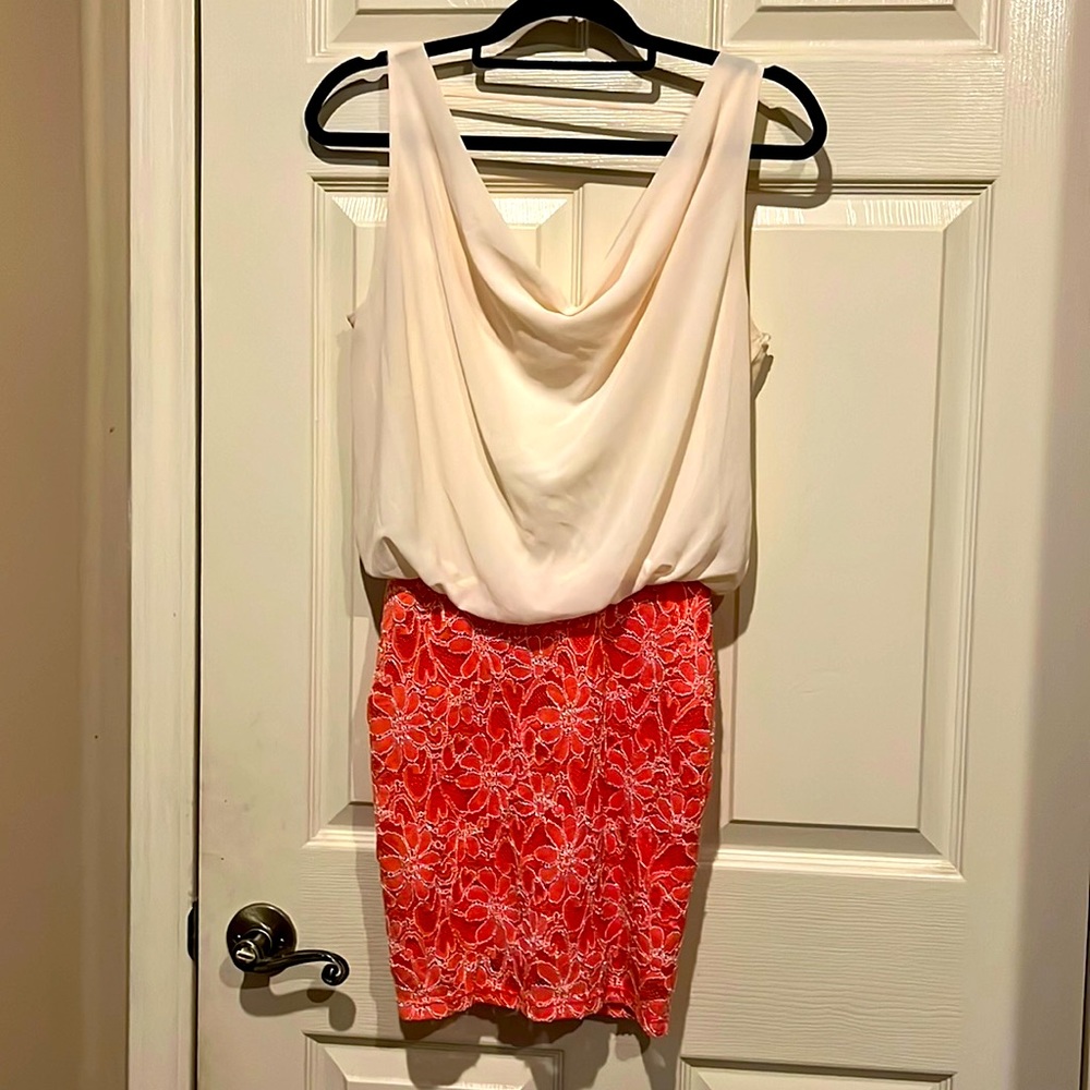 Salmón Laced mini dress
